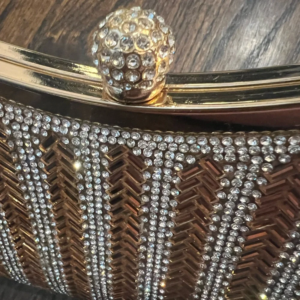 Incredible little gold and crystal fancy handbag - Picture 4 of 11